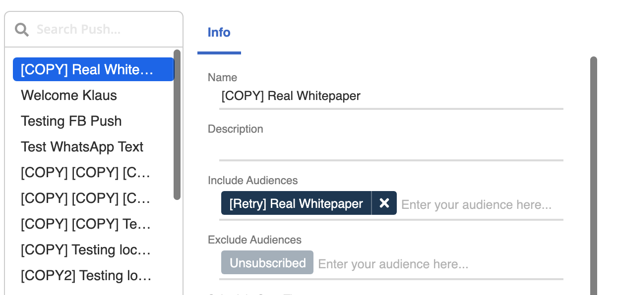 Include the new retry audience group